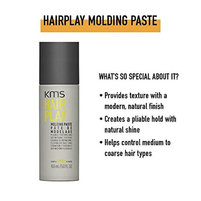 KMS HAIRPLAY Molding Paste – 5 oz Strong Hold & Matte Finish Styling Paste
