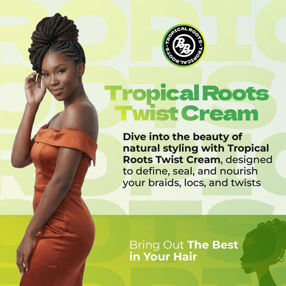 Bronner Brothers Tropical Roots Twist Cream for Defined Curls & Twists - 6 oz