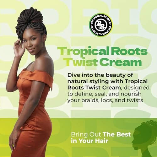 Bronner Brothers Tropical Roots Twist Cream for Defined Curls & Twists - 6 oz - görsel 4
