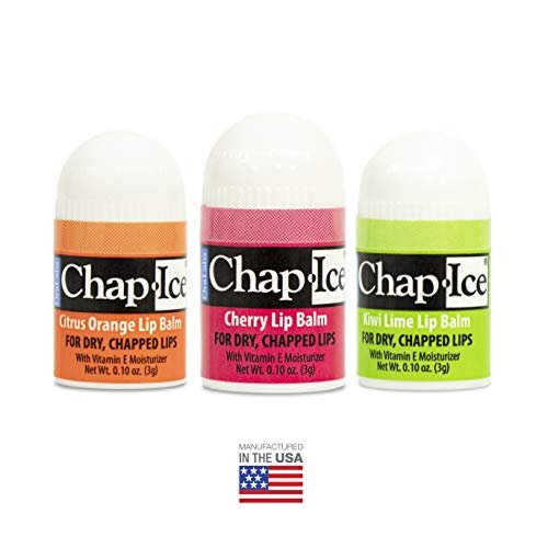 Chap-Ice Premium Lip Balm - Assorted Flavors 50 Mini Sticks | Cherry, Citrus Orange, Kiwi Lime Avelisse