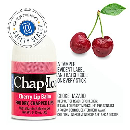 Chap-Ice Premium Lip Balm - Assorted Flavors 50 Mini Sticks | Cherry, Citrus Orange, Kiwi Lime Avelisse