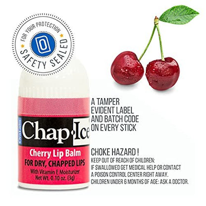 Chap-Ice Premium Lip Balm - Assorted Flavors 50 Mini Sticks | Cherry, Citrus Orange, Kiwi Lime Avelisse