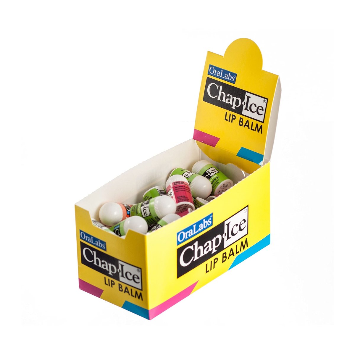 Chap-Ice Premium Lip Balm - Assorted Flavors 50 Mini Sticks | Cherry, Citrus Orange, Kiwi Lime Avelisse