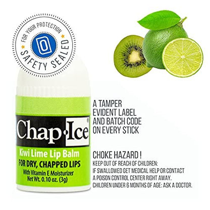 Chap-Ice Premium Lip Balm - Assorted Flavors 50 Mini Sticks | Cherry, Citrus Orange, Kiwi Lime Avelisse