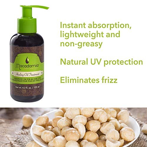 Macadamia Natural Oil Healing Treatment – Nourishing Hair Oil for Dry Damaged Hair, Hydrating Argan Serum, Frizz Control Shine, 4.2 fl oz Avelisse