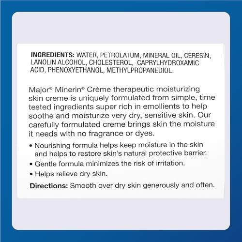 MAJOR Therapeutic Moisturizing Minerin Créme - Fragrance-Free Body Cream for Dry Skin - 16 oz - görsel 12