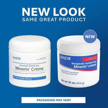 MAJOR Therapeutic Moisturizing Minerin Créme - Fragrance-Free Body Cream for Dry Skin - 16 oz