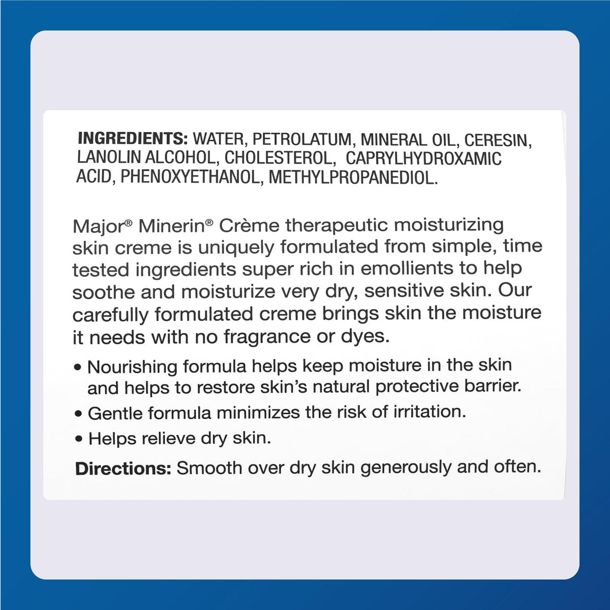 MAJOR Therapeutic Moisturizing Minerin Créme - Fragrance-Free Body Cream for Dry Skin - 16 oz - görsel 11