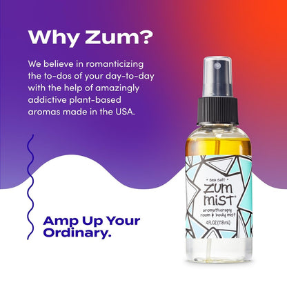 Zum Indigo Wild Mist Room & Body Spray - Sea Salt Scent - 4 oz Aromatherapy Essential Oil Spray