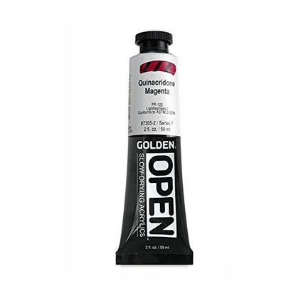 GOLDEN Open Acrylics - Quinacridone Magenta, 2 oz Tube