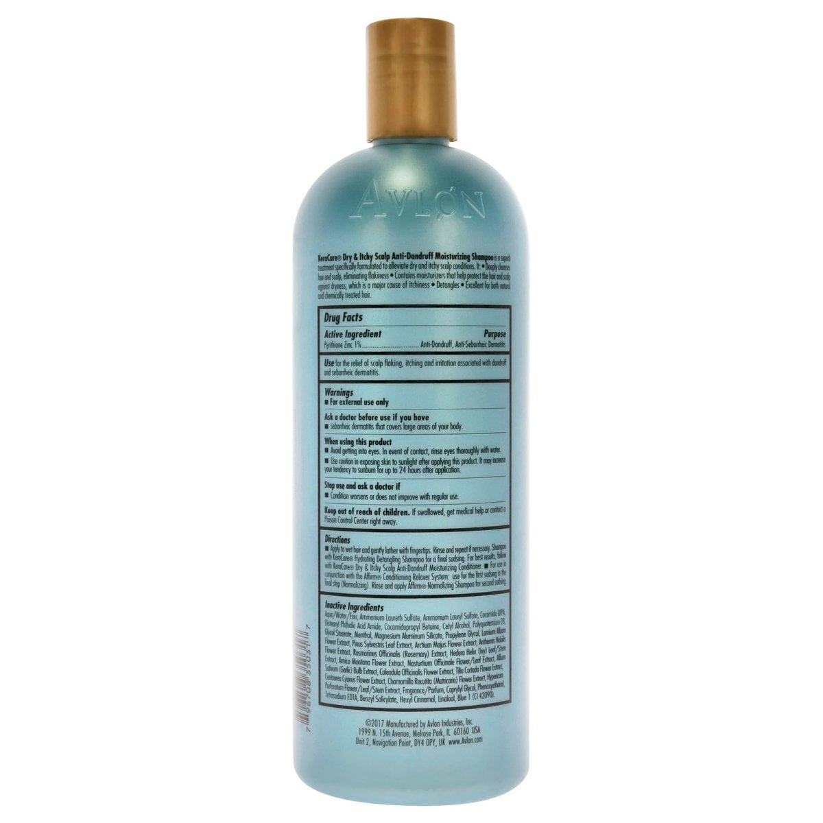 Avlon Kera Care Dry and Itchy Scalp Anti-Dandruff Moisturizing Shampoo, 32 oz – Sulfate-Free for Dandruff & Seborrheic Dermatitis Avelisse