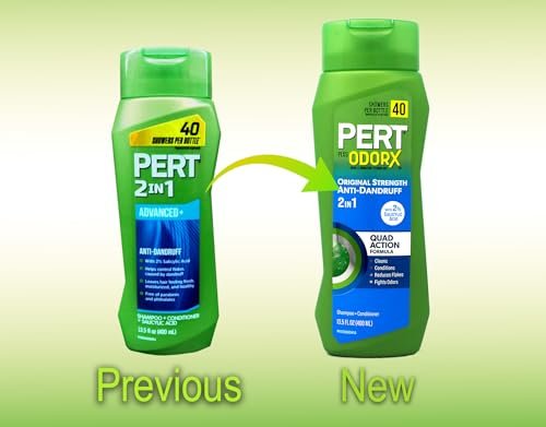 PERT 2-in-1 Shampoo and Conditioner, Anti-Dandruff, 13.5 Fl Oz (Pack of 6) Avelisse