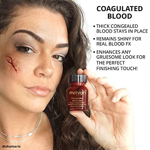 Mehron Coagulated Blood – Realistic SFX Fake Blood for Halloween & Theater Makeup (0.25 oz) - görsel 6