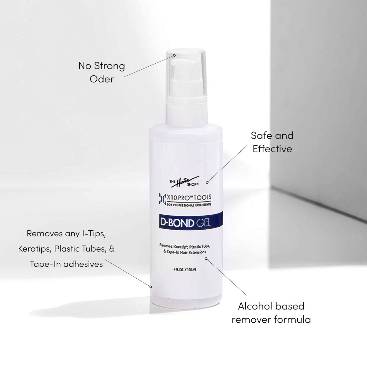 X10 Pro-Tools D Bond Gel Remover – Safe Keratin Glue & Adhesive Remover for U-Tip, K-Tip, Tape-Ins & Shrinkies | 4 oz Avelisse