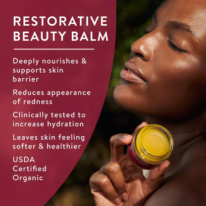 Badger Rose Beauty Balm - 100% Organic Nourishing Face Moisturizer for Women & Men, Intensive Long Lasting Treatment with Pure Rose Essential Oil, 1 oz Glass Jar Avelisse