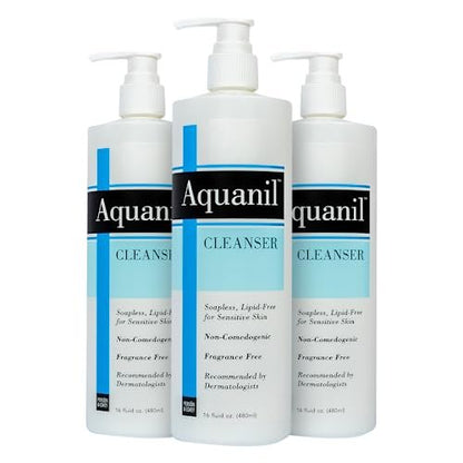Aquanil Cleanser - Lipid-Free Sensitive Skin Cleanser, Non-Comedogenic Gentle Cleanser - Soap Free Cleanser with 7 Ingredients, Fragrance-Free Skin Care Cleanser - 3 Pack, 16 Fl. Oz. Avelisse