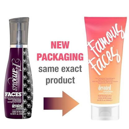 Devoted Creations Famous Faces Skin Perfecting Hypoallergenic Facial Tanning Lotion – 3.4 Fl Oz, Non-Comedogenic Self Tanner for Sensitive & Acne-Prone Skin
