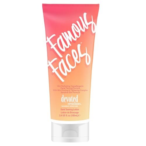 Devoted Creations Famous Faces Skin Perfecting Hypoallergenic Facial Tanning Lotion – 3.4 Fl Oz, Non-Comedogenic Self Tanner for Sensitive & Acne-Prone Skin - görsel 2