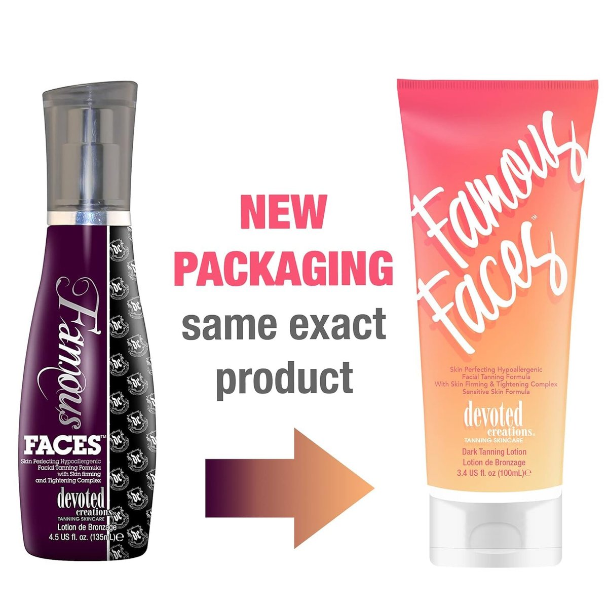 Devoted Creations Famous Faces Skin Perfecting Hypoallergenic Facial Tanning Lotion – 3.4 Fl Oz, Non-Comedogenic Self Tanner for Sensitive & Acne-Prone Skin - görsel 3
