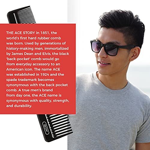 Ace Classic Hair Dressing Comb – 7.5 Inch Black Plastic Comb for Fine, Thick, and All Hair Types - görsel 11