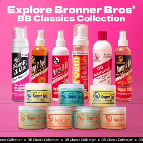 Bronner Bros Pump It Up Gold Styling Spritz – Super Hold Hairspray for Styling & Finishing – Fast-Drying Hair Spray with Silk Amino Acids & Vitamin B5, No Build-Up, Strong Hold for Defined Styles, 8oz - görsel 16