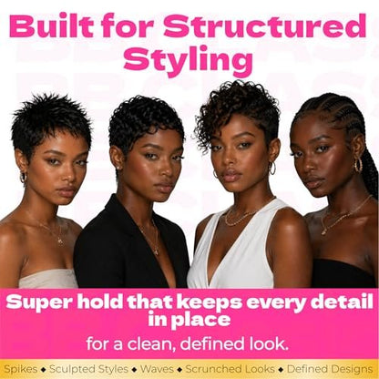 Bronner Bros Pump It Up Gold Styling Spritz – Super Hold Hairspray for Styling & Finishing – Fast-Drying Hair Spray with Silk Amino Acids & Vitamin B5, No Build-Up, Strong Hold for Defined Styles, 8oz