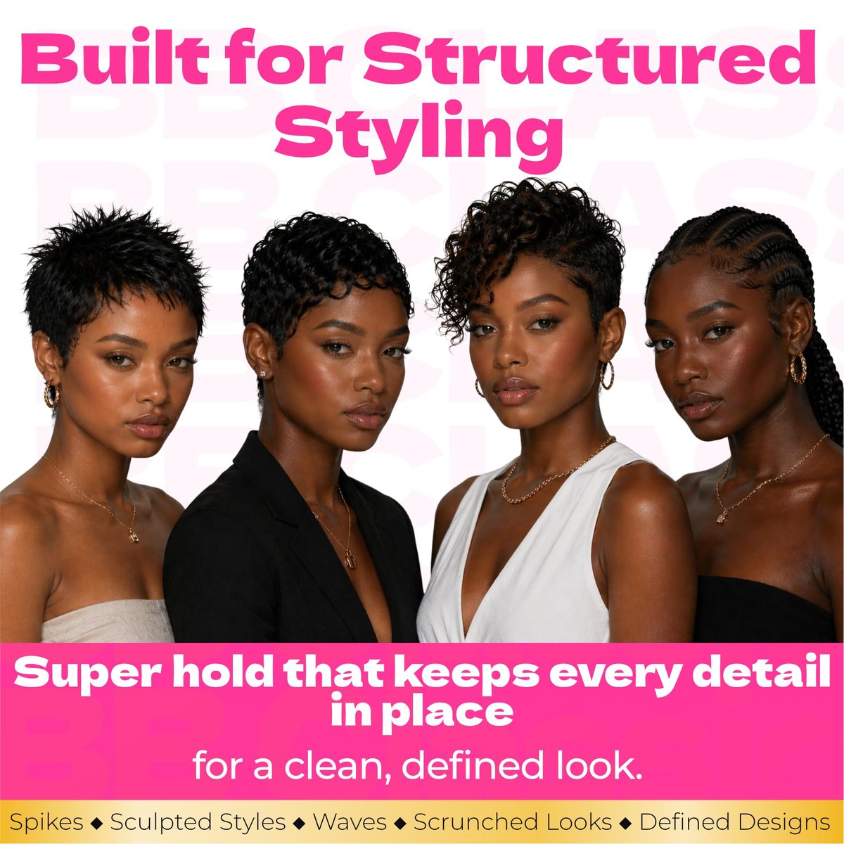 Bronner Bros Pump It Up Gold Styling Spritz – Super Hold Hairspray for Styling & Finishing – Fast-Drying Hair Spray with Silk Amino Acids & Vitamin B5, No Build-Up, Strong Hold for Defined Styles, 8oz - görsel 9
