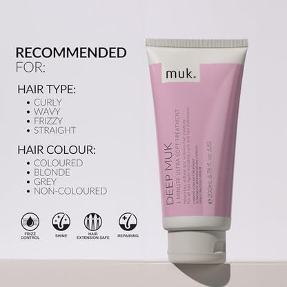 MUK. Deep Muk Ultra Soft 1 Minute Hair Treatment – Nourishing Deep Conditioner for All Hair Types, 200ml