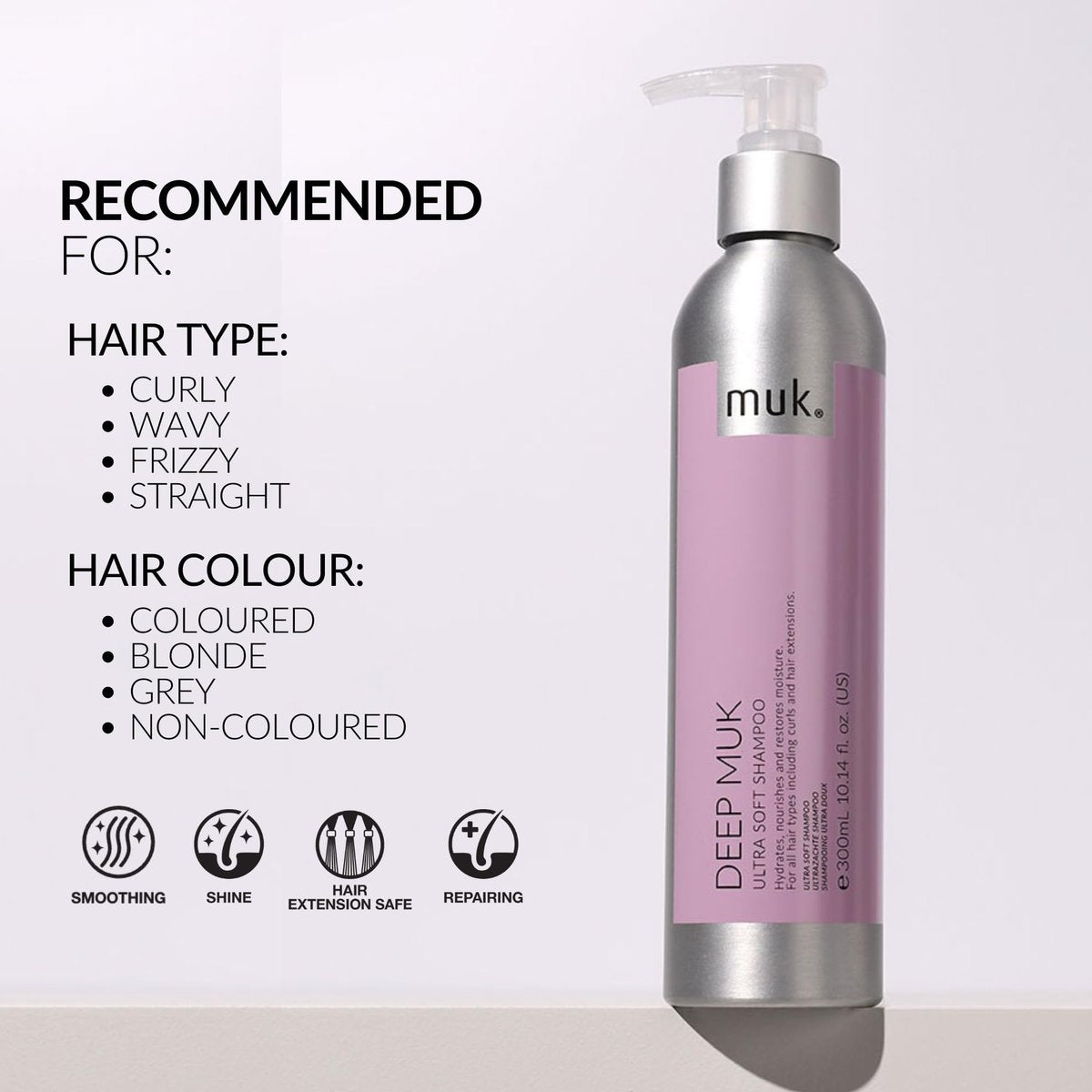 MUK. Haircare Deep Ultra Soft Shampoo - 300ml | Moisturizing & Nourishing Formula - görsel 9