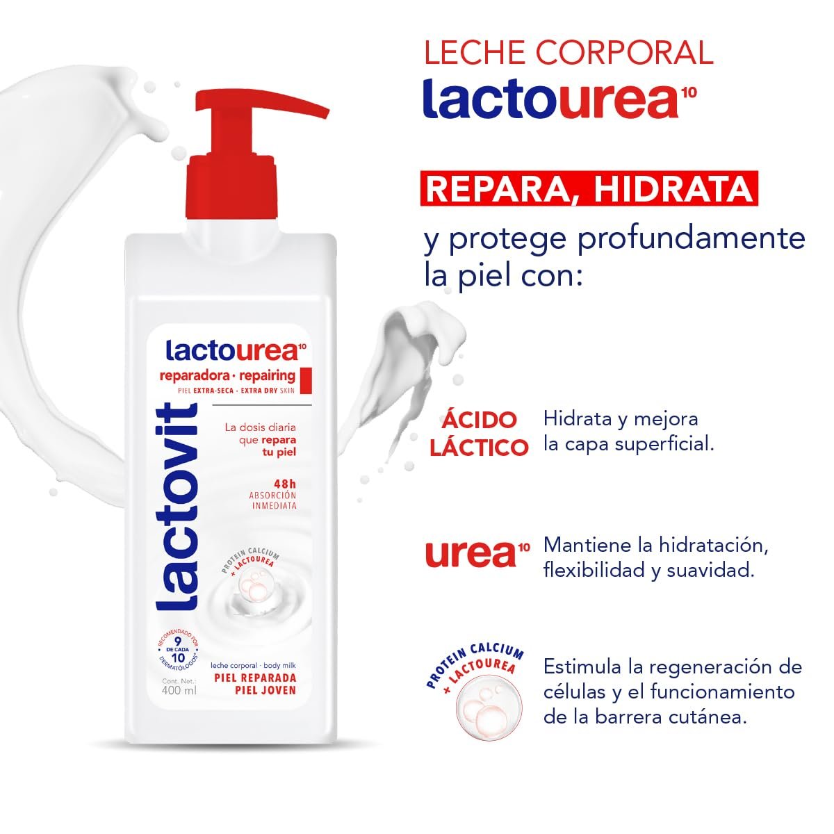 Lactovit Lactourea Body Milk 400ml - Intensive Moisturizing Lotion for Dry Skin Avelisse