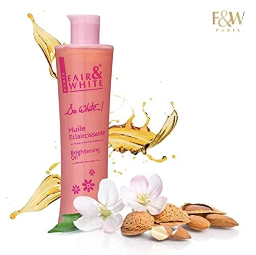 FAIR & WHITE So White Body Oil - Hydrating Formula with Vitamin E, Almond Oil & Lumiskin, 250ml Avelisse