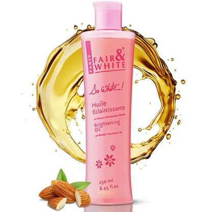 FAIR & WHITE So White Body Oil - Hydrating Formula with Vitamin E, Almond Oil & Lumiskin, 250ml Avelisse