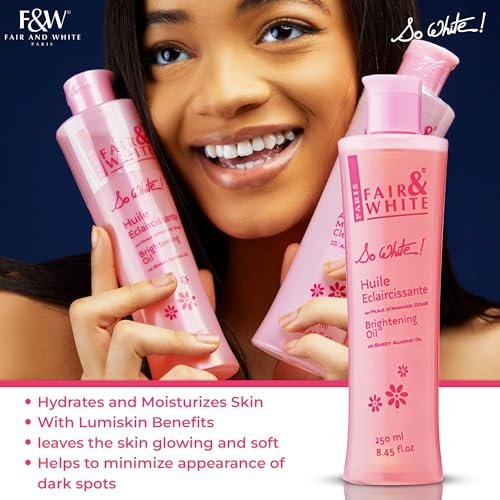 FAIR & WHITE So White Body Oil - Hydrating Formula with Vitamin E, Almond Oil & Lumiskin, 250ml Avelisse