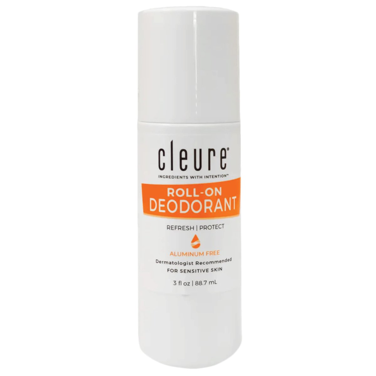 Cleure Natural Roll-On Deodorant for Sensitive Skin - Aluminum Free, Baking Soda Free, Fragrance Free - 24 Hour Odor Control - 3 oz - görsel 1
