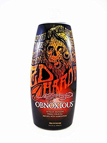 Ed Hardy Obnoxious Extreme Bronzer Tingle Tanning Lotion - 10 oz | Dark, Long-Lasting Tan with Tingle Effect Avelisse