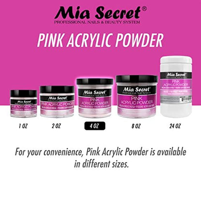 Mia Secret Pink Acrylic Powder 4 oz. - Professional Nail Acrylic System Avelisse