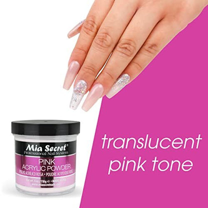Mia Secret Pink Acrylic Powder 4 oz. - Professional Nail Acrylic System Avelisse