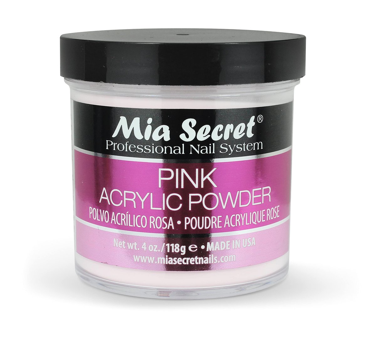 Mia Secret Pink Acrylic Powder 4 oz. - Professional Nail Acrylic System Avelisse