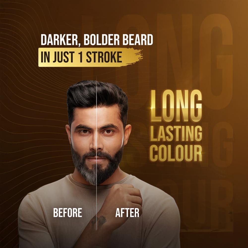 Bigen Men's Beard Color - Brownish Black B102 (40g) | Natural-Looking Beard Dye Avelisse