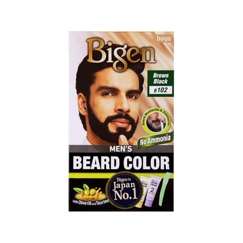 Bigen Men's Beard Color - Brownish Black B102 (40g) | Natural-Looking Beard Dye Avelisse
