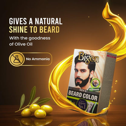 Bigen Men's Beard Color - Brownish Black B102 (40g) | Natural-Looking Beard Dye Avelisse