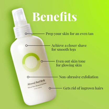 O.R.G. Skincare Mineral Peel Body Scrub - Deep Exfoliating Gel for Glowing & Smooth Skin, 6 oz Avelisse