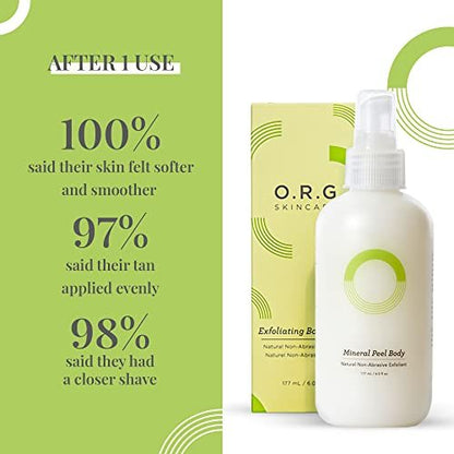 O.R.G. Skincare Mineral Peel Body Scrub - Deep Exfoliating Gel for Glowing & Smooth Skin, 6 oz Avelisse