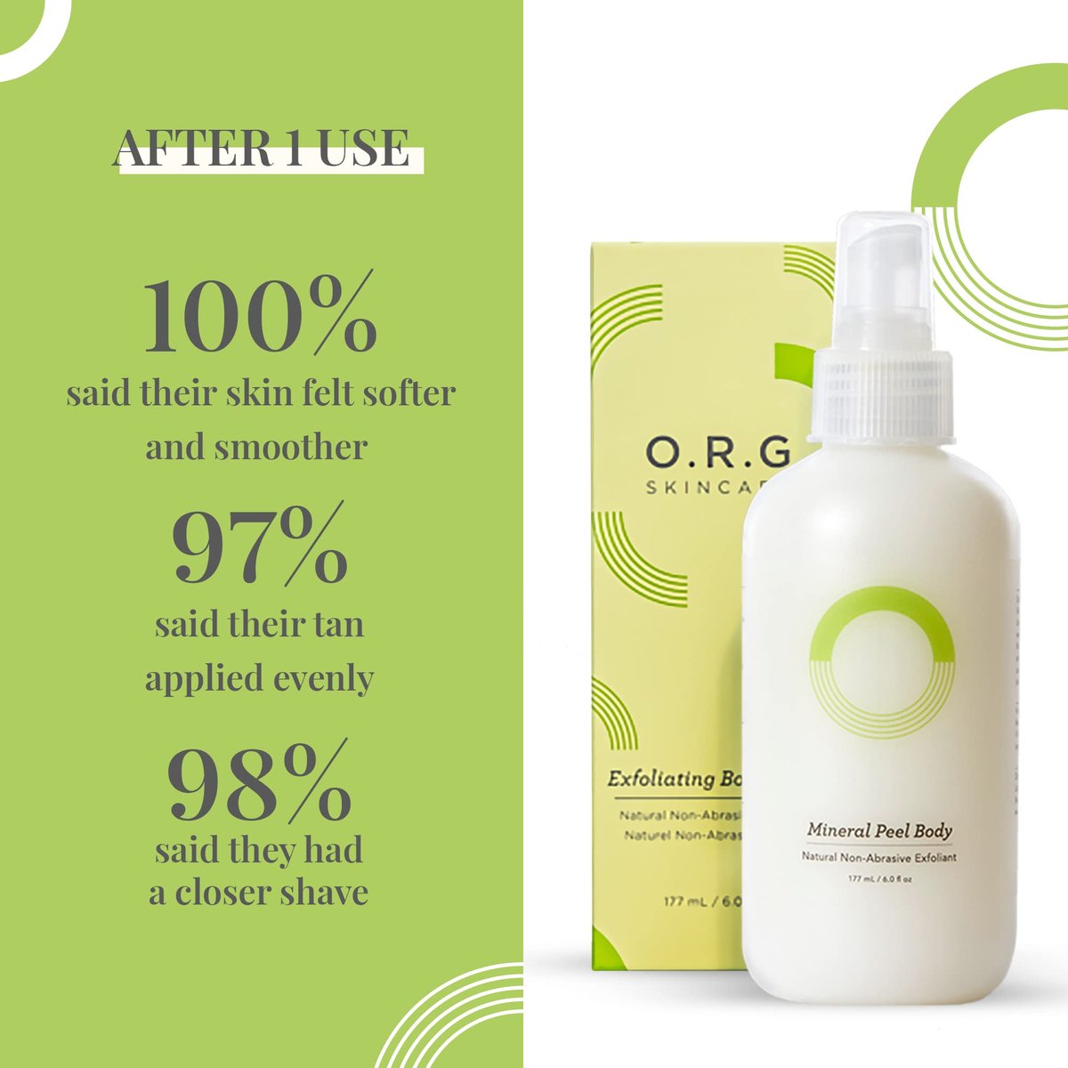 O.R.G. Skincare Mineral Peel Body Scrub - Deep Exfoliating Gel for Glowing & Smooth Skin, 6 oz Avelisse