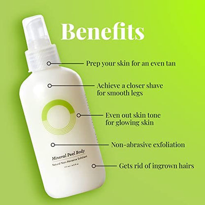 O.R.G. Skincare Mineral Peel Body Scrub - Deep Exfoliating Gel for Glowing & Smooth Skin, 6 oz Avelisse
