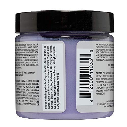MANIC PANIC Virgin Snow Hair Toner - Semi-Permanent Blue Toner for Blonde & Bleached Hair - Vegan & Cruelty-Free, 4 Fl Oz Avelisse