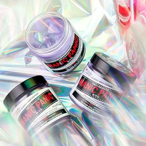 MANIC PANIC Virgin Snow Hair Toner - Semi-Permanent Blue Toner for Blonde & Bleached Hair - Vegan & Cruelty-Free, 4 Fl Oz Avelisse