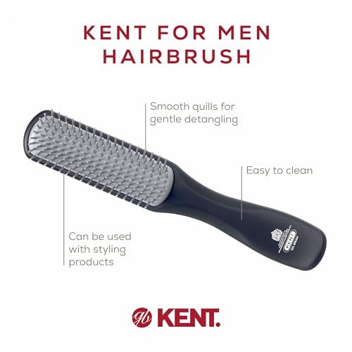 Kent KFM3 Gel Styling Hair Brush for Men – Ionic Anti-Static, Detangling & Smoothing for Short to Medium Hair Avelisse