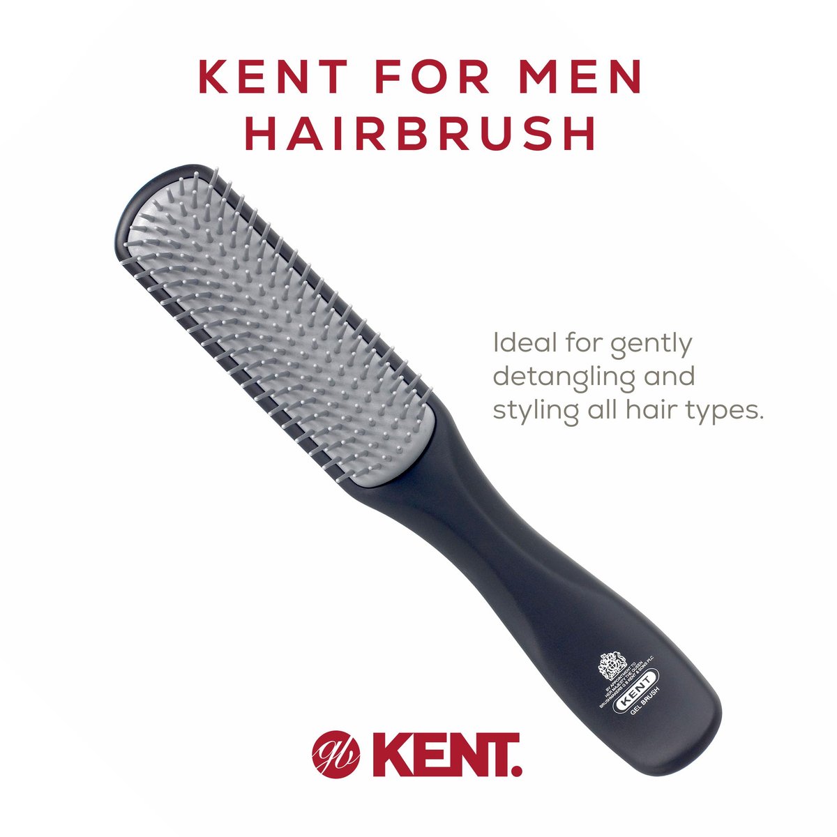 Kent KFM3 Gel Styling Hair Brush for Men – Ionic Anti-Static, Detangling & Smoothing for Short to Medium Hair Avelisse