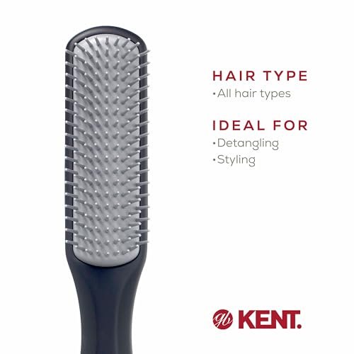 Kent KFM3 Gel Styling Hair Brush for Men – Ionic Anti-Static, Detangling & Smoothing for Short to Medium Hair Avelisse